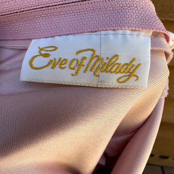 Vintage Eve of MIlady Lavender 70s 80s Satin Lace Cover Prom Bridesmaid Dress Si - Picture 5 of 13